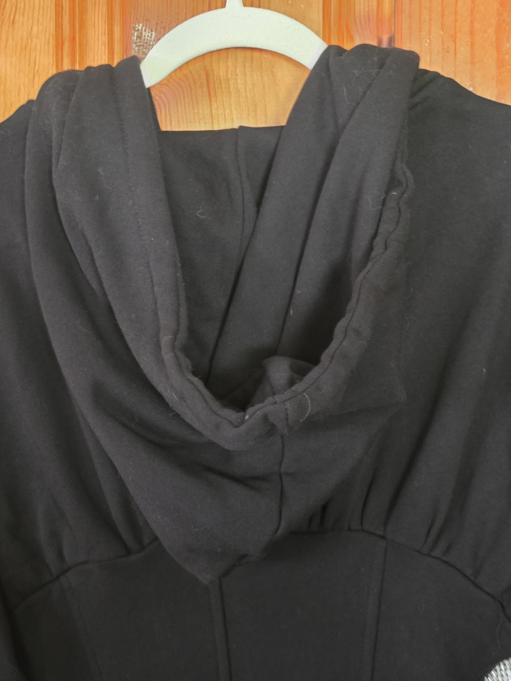 AKIRA Black Hooded Pullover with Corset Front and Rhinestone Trim - Picture 15 of 16